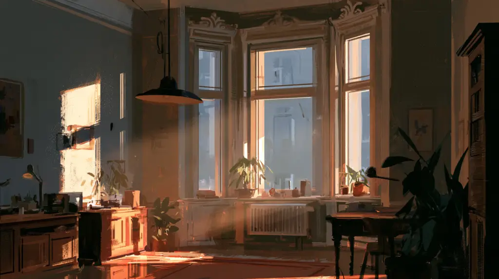 Historisches Kastenfenster im Gründerzeit-Altbau mit Sprossen und originalen Beschlägen